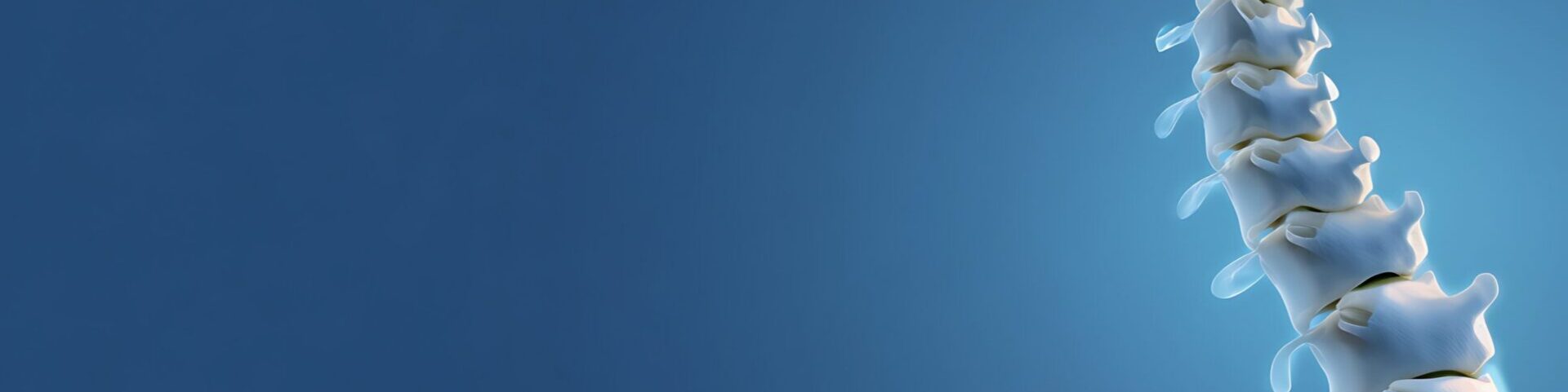 blue background with a glowing disembodied spine on the right side.